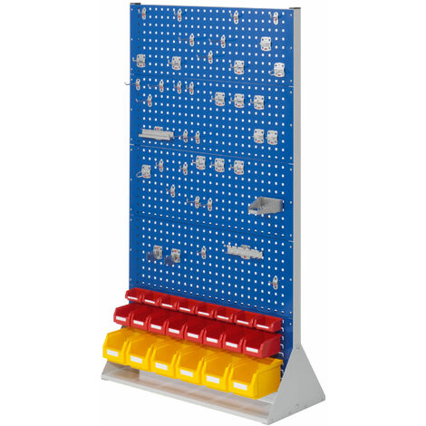 Kappes ®RasterPlan Stellwände doppelseitig Größe 5 - 8x Lochplatten 2x Schlitzplatten 1x Zubehörsortiment 62-teilig Enzianblau RAL 5010