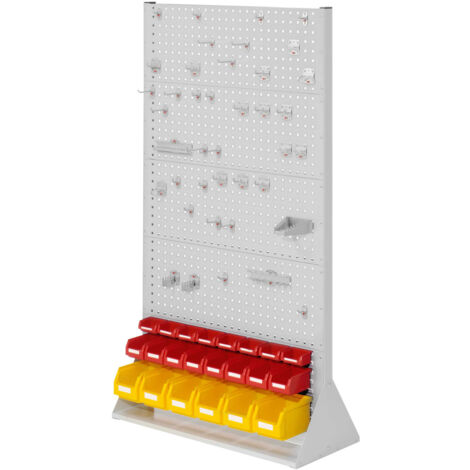 Kappes ®RasterPlan Stellwände doppelseitig Größe 5 - 8x Lochplatten 2x Schlitzplatten 1x Zubehörsortiment 62-teilig Lichtgrau RAL 7035