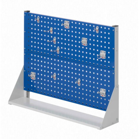 Kappes ®RasterPlan Stellwände einseitig Größe 2 - 2x Lochplatten 1x Werkzeughaltersortiment 10-teilig Enzianblau RAL 5010