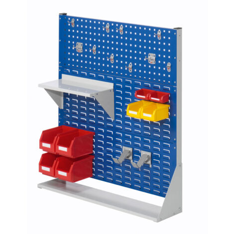 Kappes ®RasterPlan Stellwände einseitig Größe 3 - 2x Lochplatten 1x Schlitzplatte 1x Zubehörsortiment 20-teilig Enzianblau RAL 5010