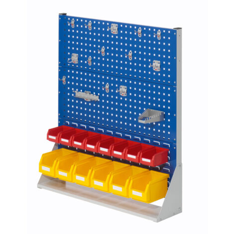 Kappes ®RasterPlan Stellwände einseitig Größe 3 - 2x Lochplatten 1x Schlitzplatte 1x Zubehörsortiment 29-teilig Enzianblau RAL 5010