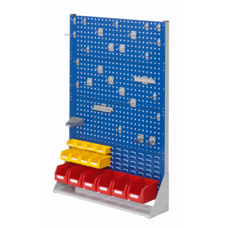 Kappes ®RasterPlan Stellwände einseitig Größe 4 - 3x Lochplatten 1x Schlitzplatte 1x Zubehörsortiment 41-teilig Enzianblau RAL 5010