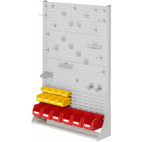 Kappes ®RasterPlan Stellwände einseitig Größe 4 - 3x Lochplatten 1x Schlitzplatte 1x Zubehörsortiment 41-teilig Lichtgrau RAL 7035