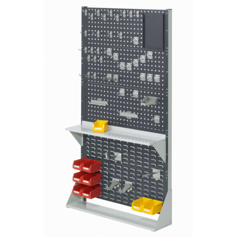Kappes ®RasterPlan Stellwände einseitig Größe 5 - 3x Lochplatten 2x Schlitzplatten 1x Zubehörsortiment 55-teilig Anthrazitgrau RAL 7016