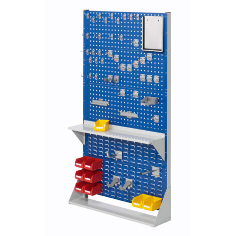 Kappes ®RasterPlan Stellwände einseitig Größe 5 - 3x Lochplatten 2x Schlitzplatten 1x Zubehörsortiment 55-teilig Enzianblau RAL 5010
