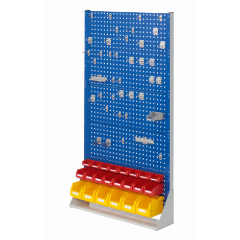 Kappes ®RasterPlan Stellwände einseitig Größe 5 - 4x Lochplatten 1x Schlitzplatte 1x Zubehörsortiment 62-teilig Enzianblau RAL 5010