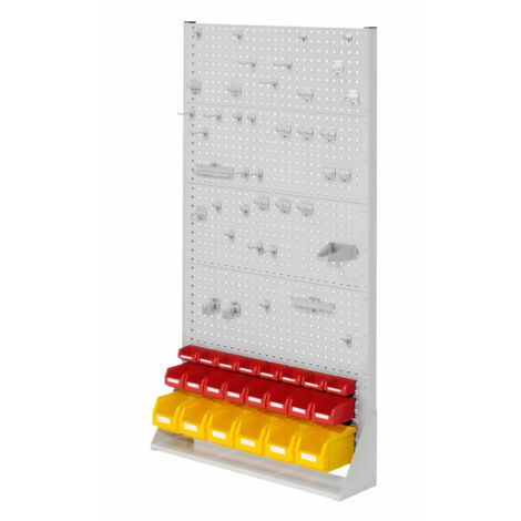 Kappes ®RasterPlan Stellwände einseitig Größe 5 - 4x Lochplatten 1x Schlitzplatte 1x Zubehörsortiment 62-teilig Lichtgrau RAL 7035