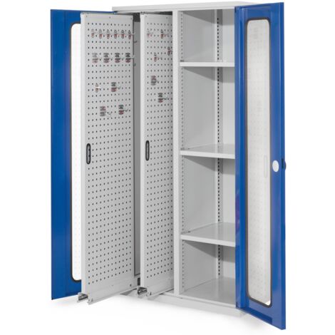 Kappes ®RasterPlan Vertikalschränke 1950x1000x600mm Modell 80 Sichtfenstertüren enzianblau