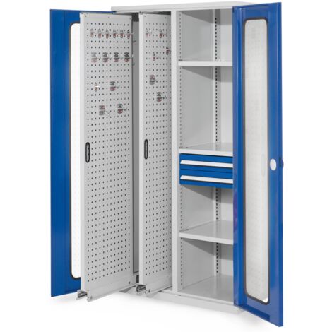 Kappes ®RasterPlan Vertikalschränke 1950x1000x600mm Modell 81 Sichtfenstertüren enzianblau