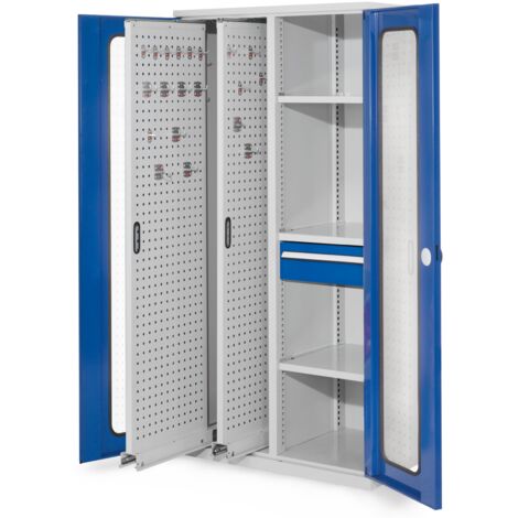 Kappes ®RasterPlan Vertikalschränke 1950x1000x600mm Modell 82 Sichtfenstertüren enzianblau