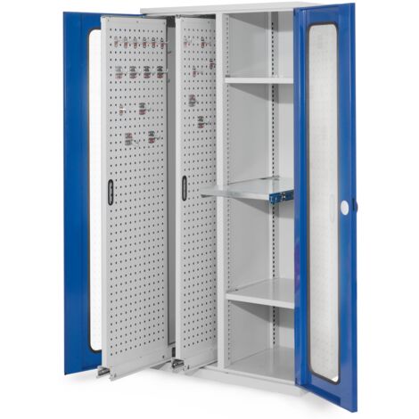 Kappes ®RasterPlan Vertikalschränke 1950x1000x600mm Modell 84 Sichtfenstertüren enzianblau