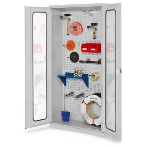 Kappes ®RasterPlan Werkstückschränke 1950x1000x410mm mit Sichtfenstertüren lichtgrau