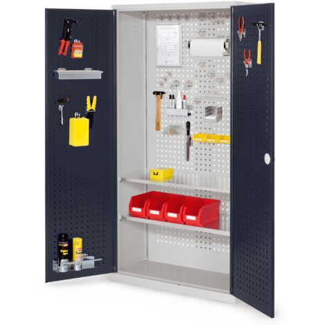 Kappes ®RasterPlan Werkzeugschrank 1950x1000m Modell 5 Tiefe 410mm Lochplattentüren anthrazitgrau