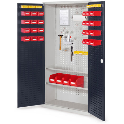Kappes ®RasterPlan Werkzeugschrank 1950x1000m Modell 5 Tiefe 410mm Schlitzplattentüren anthrazitgrau