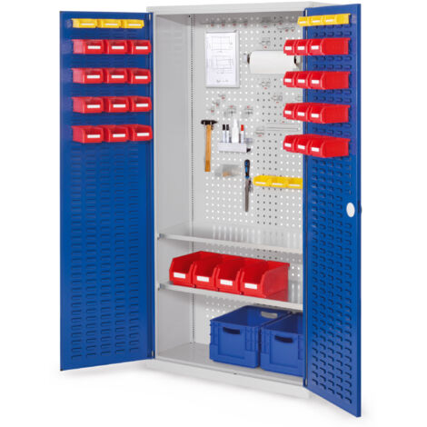 Kappes ®RasterPlan Werkzeugschrank 1950x1000m Modell 5 Tiefe 410mm Schlitzplattentüren enzianblau