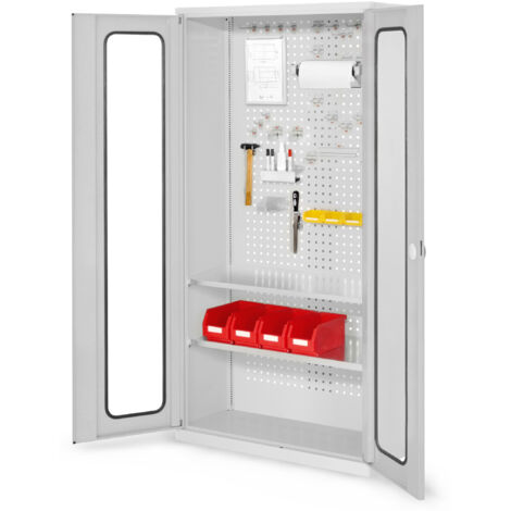 Kappes ®RasterPlan Werkzeugschrank 1950x1000m Modell 5 Tiefe 410mm Sichtfenstertüren lichtgrau