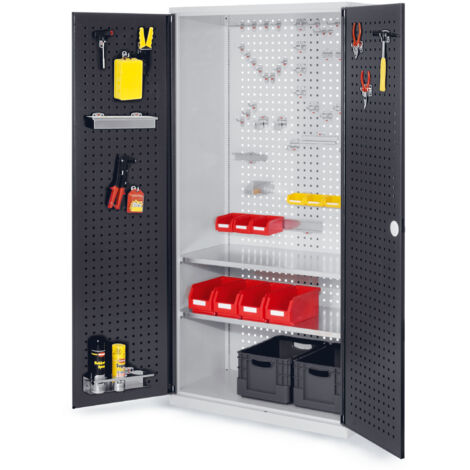 Kappes ®RasterPlan Werkzeugschrank 1950x1000m Modell 5 Tiefe 500mm Lochplattentüren anthrazitgrau