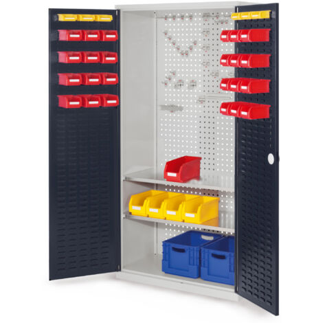 Kappes ®RasterPlan Werkzeugschrank 1950x1000m Modell 5 Tiefe 500mm Schlitzplattentüren anthrazitgrau