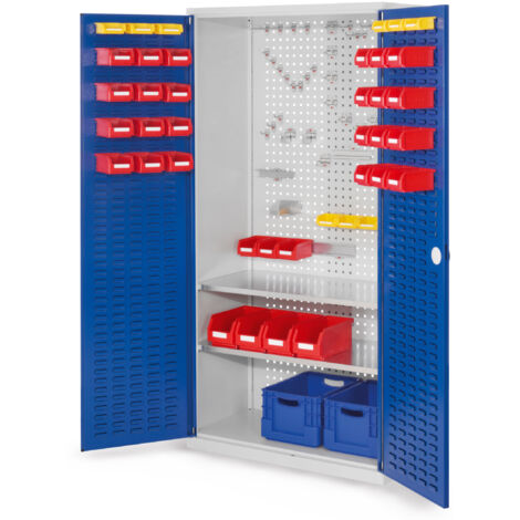 Kappes ®RasterPlan Werkzeugschrank 1950x1000m Modell 5 Tiefe 500mm Schlitzplattentüren enzianblau