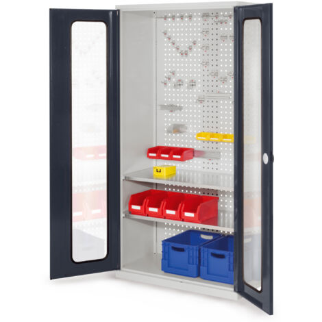 Kappes ®RasterPlan Werkzeugschrank 1950x1000m Modell 5 Tiefe 500mm Sichtfenstertüren anthrazitgrau