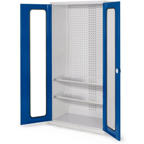 Kappes ®RasterPlan Werkzeugschrank 1950x1000m Modell 5 Tiefe 500mm Sichtfenstertüren enzianblau