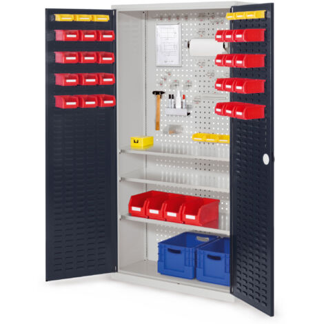 Kappes ®RasterPlan Werkzeugschrank 1950x1000m Modell 6 Tiefe 410mm Schlitzplattentüren anthrazitgrau