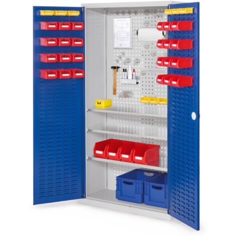 Kappes ®RasterPlan Werkzeugschrank 1950x1000m Modell 6 Tiefe 410mm Schlitzplattentüren enzianblau