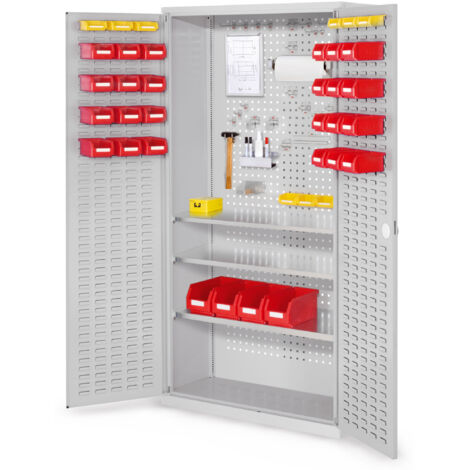 Kappes ®RasterPlan Werkzeugschrank 1950x1000m Modell 6 Tiefe 410mm Schlitzplattentüren lichtgrau