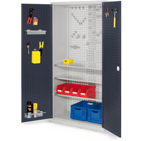 Kappes ®RasterPlan Werkzeugschrank 1950x1000m Modell 6 Tiefe 500mm Lochplattentüren anthrazitgrau