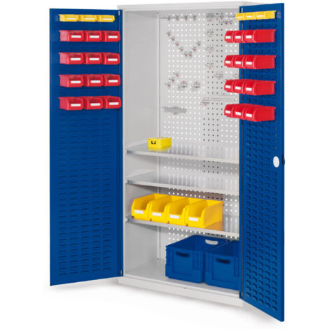 Kappes ®RasterPlan Werkzeugschrank 1950x1000m Modell 6 Tiefe 500mm Schlitzplattentüren enzianblau