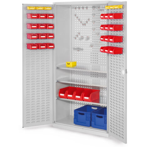 Kappes ®RasterPlan Werkzeugschrank 1950x1000m Modell 6 Tiefe 500mm Schlitzplattentüren lichtgrau