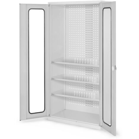 Kappes ®RasterPlan Werkzeugschrank 1950x1000m Modell 6 Tiefe 500mm Sichtfenstertüren lichtgrau