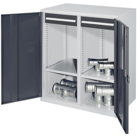 Kappes Schwerlast-Beistellschränke mit Mitteltrennwand 1110x1000x600mm Vollblechtüren Modell 73 anthrazitgrau