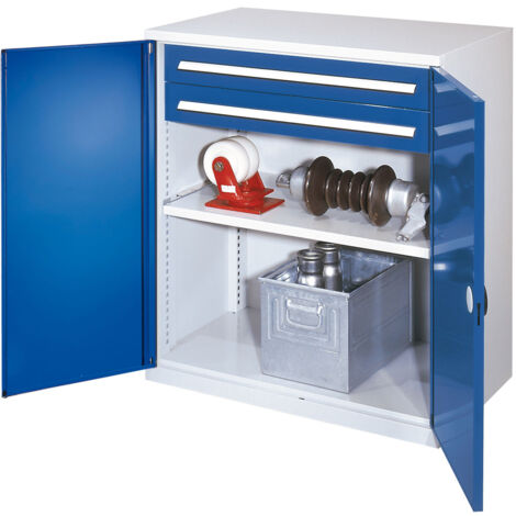 Kappes Schwerlast-Beistellschränke ohne Mitteltrennwand 1110x1000x600mm Modell 61 Doppelwandtüren enzianblau
