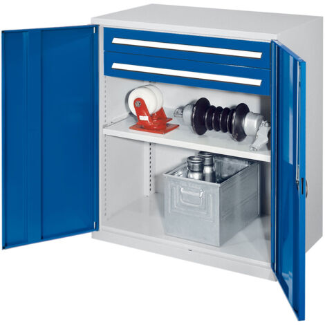 Kappes Schwerlast-Beistellschränke ohne Mitteltrennwand 1110x1000x600mm Modell 61 Vollblechtüren enzianblau