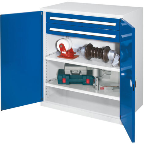 Kappes Schwerlast-Beistellschränke ohne Mitteltrennwand 1110x1000x600mm Modell 63 Doppelwandtüren enzianblau