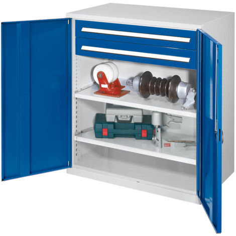 Kappes Schwerlast-Beistellschränke ohne Mitteltrennwand 1110x1000x600mm Modell 63 Vollblechtüren enzianblau