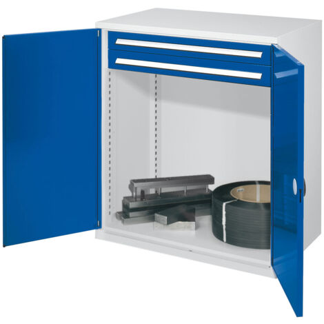 Kappes Schwerlast-Beistellschränke ohne Mitteltrennwand 1110x1000x600mm Modell 64 Doppelwandtüren enzianblau