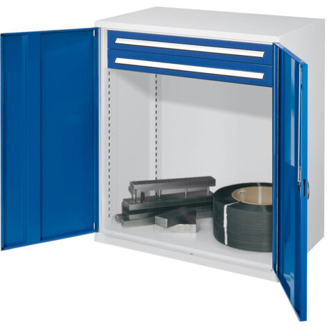 Kappes Schwerlast-Beistellschränke ohne Mitteltrennwand 1110x1000x600mm Modell 64 Vollblechtüren enzianblau