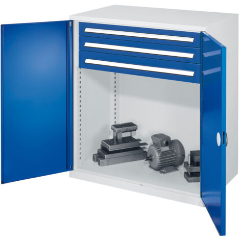 Kappes Schwerlast-Beistellschränke ohne Mitteltrennwand 1110x1000x600mm Modell 65 Doppelwandtüren enzianblau