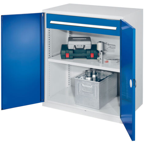 Kappes Schwerlast-Beistellschränke ohne Mitteltrennwand 1110x1000x600mm Modell 66 Doppelwandtüren enzianblau