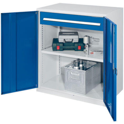 Kappes Schwerlast-Beistellschränke ohne Mitteltrennwand 1110x1000x600mm Modell 66 Vollblechtüren enzianblau
