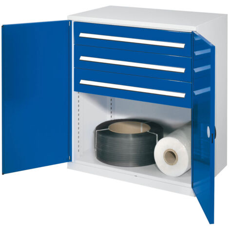 Kappes Schwerlast-Beistellschränke ohne Mitteltrennwand 1110x1000x600mm Modell 67 Doppelwandtüren enzianblau