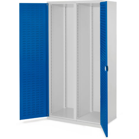 Kappes Schwerlastschränke mit Mitteltrennwand 1950x1000x600mm Schlitzplattentüren Modell 50 enzianblau