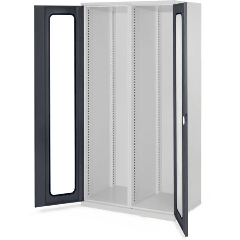 Kappes Schwerlastschränke mit Mitteltrennwand 1950x1000x600mm Sichtfenstertüren Modell 50 anthrazitgrau