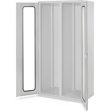 Kappes Schwerlastschränke mit Mitteltrennwand 1950x1000x600mm Sichtfenstertüren Modell 50 lichtgrau