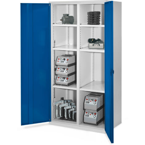 Kappes Schwerlastschränke mit Mitteltrennwand 1950x1000x600mm Vollblechtüren Modell 51 enzianblau