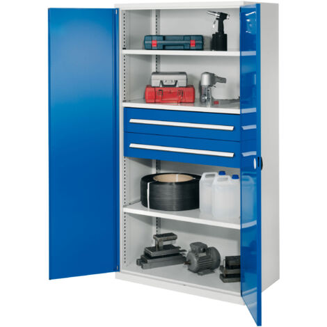 Kappes Schwerlastschränke ohne Mitteltrennwand 1950x1000x600mm Modell 42 Doppelwandtüren enzianblau