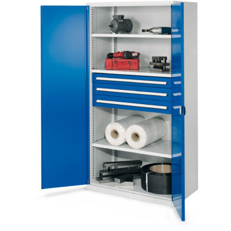 Kappes Schwerlastschränke ohne Mitteltrennwand 1950x1000x600mm Modell 43 Doppelwandtüren enzianblau