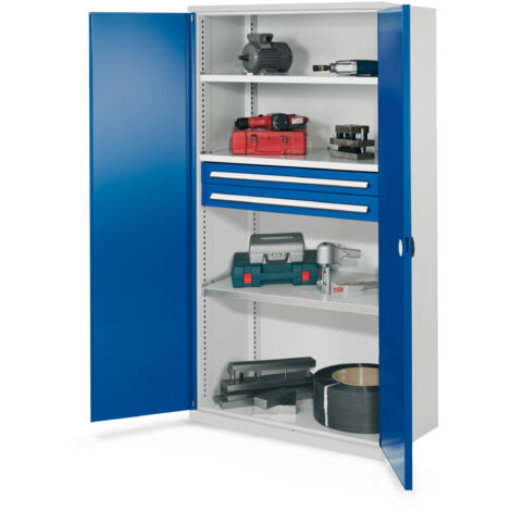 Kappes Schwerlastschränke ohne Mitteltrennwand 1950x1000x600mm Modell 45 Doppelwandtüren enzianblau